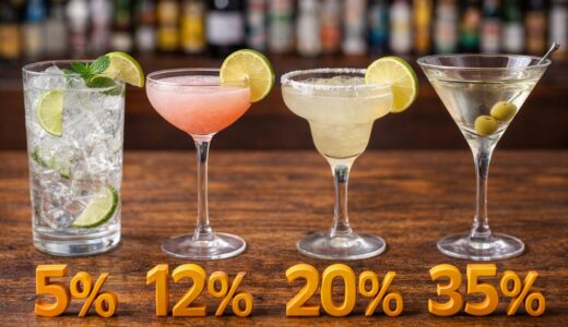 カクテルのアルコール度数は？種類ごとの違いを解説