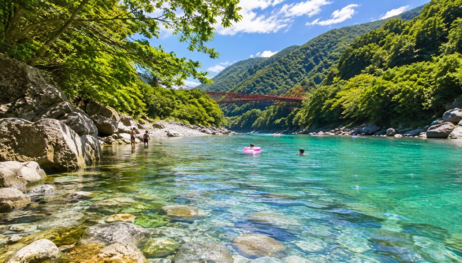 穴吹川 川遊び