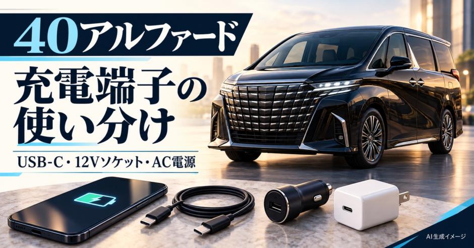 40アルファードの充電端子を使い分ける