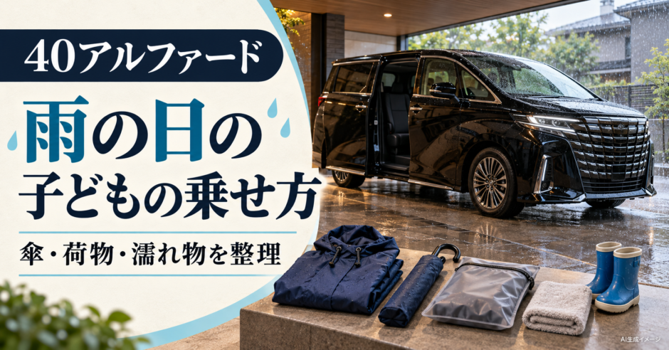 雨の日に40アルファードへ子どもを乗せる手順