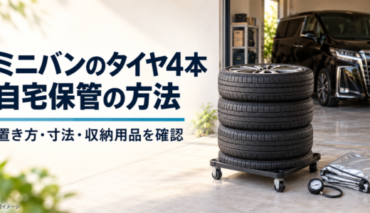 ミニバンのタイヤ4本を自宅保管するには？置き場所と収納用品の確認ポイント