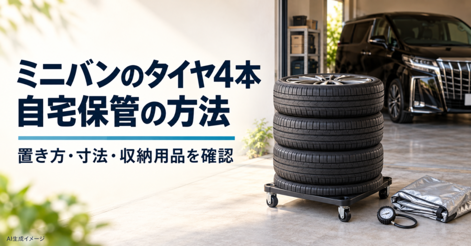 ミニバンのタイヤ4本を自宅保管するには？